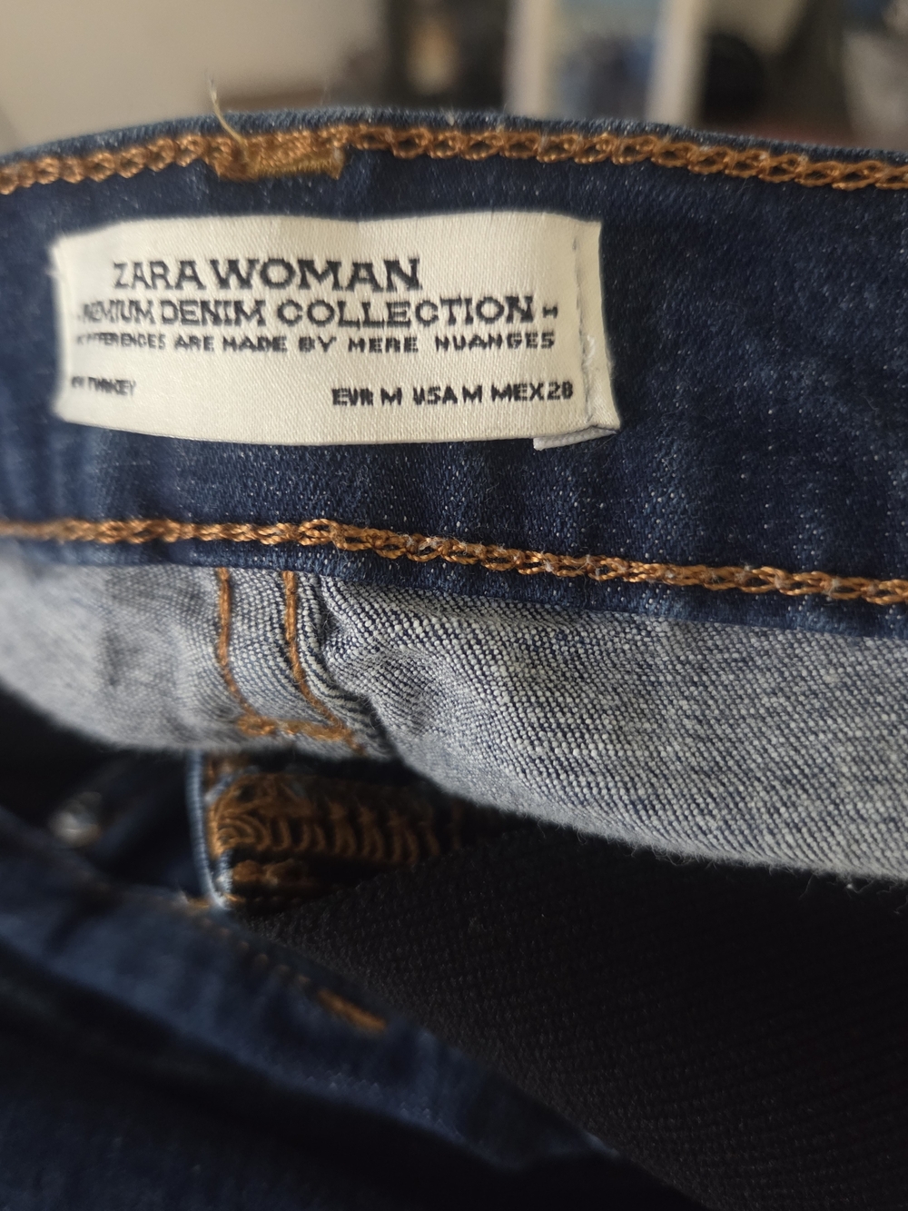 Zara Maternity Side Panel Skinny Jeans Dark Wash Stretch Denim Size 25 - Picture 12 of 13